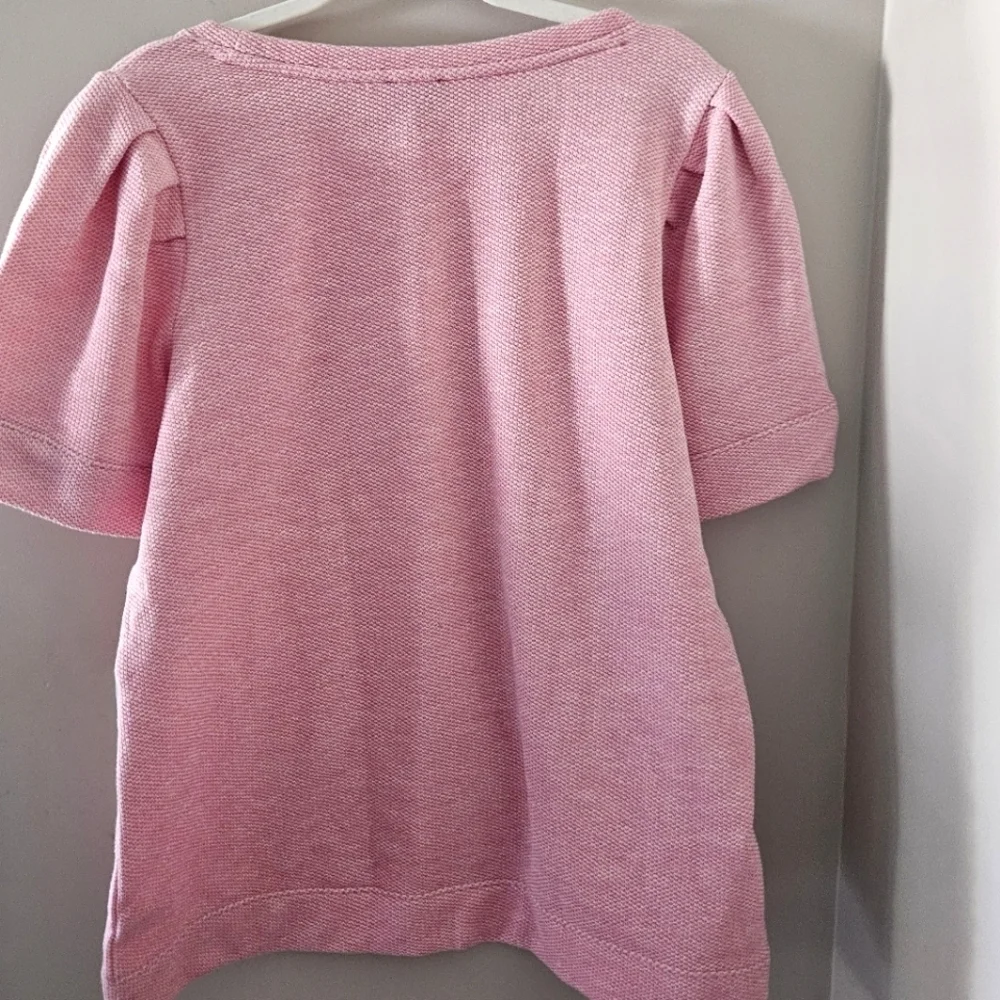 NEW! TALBOTS Jaquard Crenwck Puffy Sleeve Pullover Top 1X.